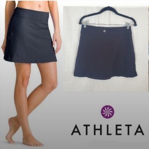 Athleta Size Small Tennis Skort Lined Skirt Running Solid Black
